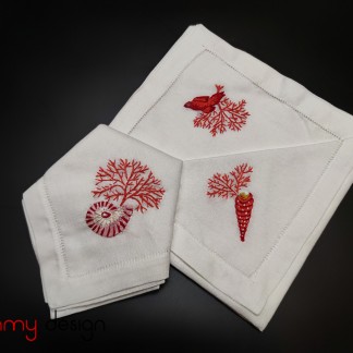 Napkin set - nautilus embroidery